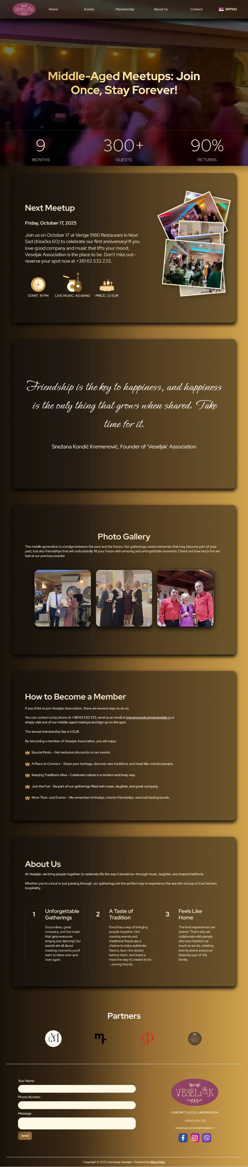 veseljak website desktop preview